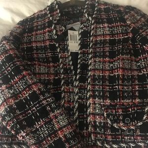 Grace Elements Tweed Open Front Jacket